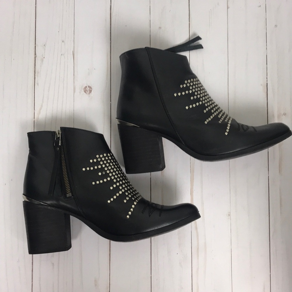 Sole Child Black Silver Stones Booties 8.5